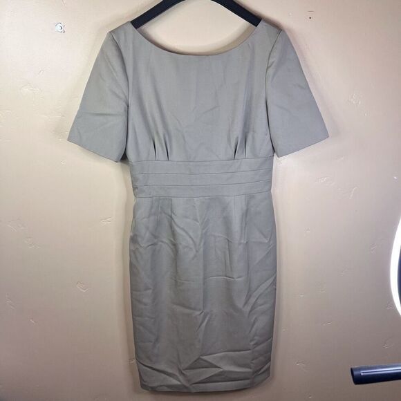 J.Crew Womens Wool Tan Knee Length Dress Short Sleeve Size 4 Career Work Wear - Picture 1 of 7